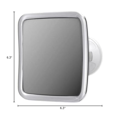 3X Fogless Magnifying Shower Mirror for Shaving, 6.3" x 6.3" | Shatterproof Anti Fog Shaving Mirror with Strong Suction Cup & 360° Swivel for Crystal Clear Shaving Every Time