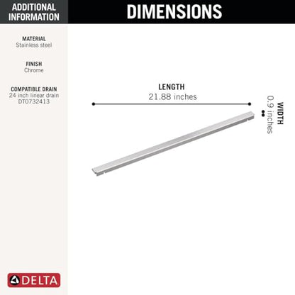Delta Faucet 24-Inch Linear Shower Drain Wall Edge in Chrome - color: Chrome