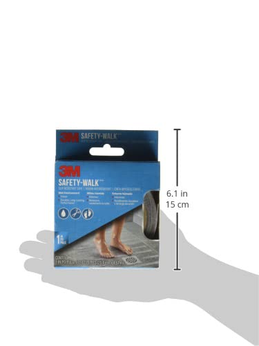 3M Safety-Walk Slip Resistant Tape, 1 in x 15 ft, Anti Slip Clear, Ideal for Slippery & Wet Conditions, Self-Adhesive Backing, Quick & Easy Application, Long-Lasting (220C-R1X180) (Pack of 12) - size: 1 Inch (Pack of 12)