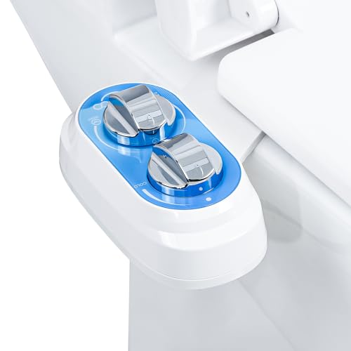 Non-Electric Bidet Attachment for Toilet, Dual Nozzle Rear & Feminine Wash | Easy to Install Self-Cleaning, Adjustable Water Pressure, for any Standard Two-piece Toilet