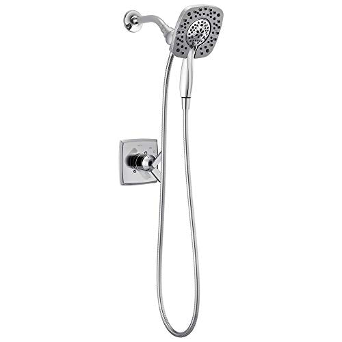 Delta Faucet Ashlyn 17 Series Dual-Function Shower Trim Kit with 2-Spray Touch-Clean In2ition 2-in-1 Hand Held Shower Head with Hose, Chrome T17264-I (Valve Not Included) - color: Chrome