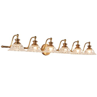 XIEDUN 45" Bathroom Light 6 Light Vanity Light Fixtures (Exclude G9 Bulb) Vanity Lights for Bathroom - color: Brass, size: 6 Light A