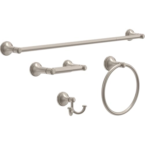 Franklin Brass Brushed Nickel Spring Loaded Toilet Paper Holder, Traditional Wall Mount Toilet Paper Storage - Woodruff WDRF50-SN - color: Satin Nickel