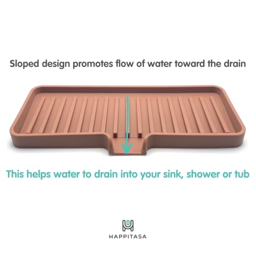 Silicone Soap Dish Tray and Sponge Holder with Drain Chute, Rectangular, Kitchen and Bathroom Sink Organizer (Vanilla Cream, 9"x3.5") - color: Vanilla Cream, size: (MD) 9"x3.5"