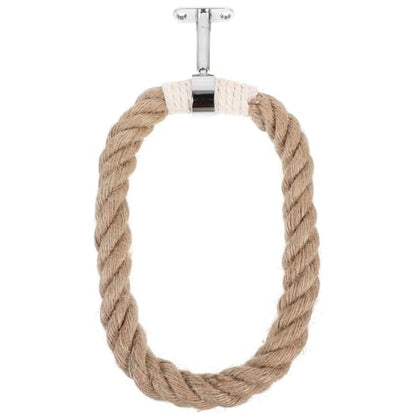 Kichvoe Bohemian Style Towel Ring, Rustic Handmade Wooden Bead Towel Ring Saving Bathroom Holder Decorative Macrame Hand Holder 6.29X6.29X0.39In