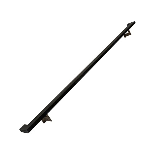 Urban Contemporary Aluminum Complete Handrail Grab Bar Set, Brackets Included, Powder Coated Finish (Bronze/Black, 4 Foot Handrail) - color: Bronze / Black, size: 4 Foot Handrail