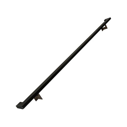 Urban Contemporary Aluminum Complete Handrail Grab Bar Set, Brackets Included, Powder Coated Finish (Bronze/Black, 4 Foot Handrail) - color: Bronze / Black, size: 4 Foot Handrail