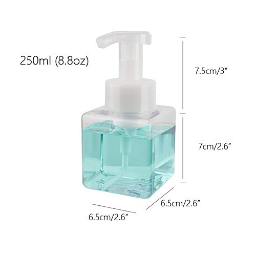 Foaming Soap Dispenser, 9oz Plastic Refillable Pump Bottle, 2 Pack, Clear | Hand Dispenser for Liquid Soap, Shampoo & Body Wash – Saves Soap with Rich Foam, Reusable, Easy to Refill, BPA-Free - color: Clear, size: 9 oz (2 Pack)