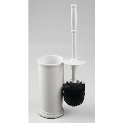 mDesign Toilet Bowl Brush and Holder - Covered Bathroom Toilet Brush - Standing Toilet Bowl Scrubber in Modern Holder - Space Saving, Deep Cleaning Brush for Toilet - Hyde Collection - Light Gray - color: Light Gray