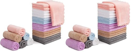 Orighty Makeup Remover Cloths, Cleansing, Reusable, Soft & Washable Coral Fleece Microfiber Washcloths/Towel for Face, Eye, Lips, Pack of 48, 7 x 7 inch - size: Pack of 48 (7 x 7 in)