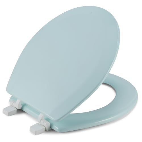 J&V Textiles Round Wooden Toilet Seat With Beveled Edge (Mint)* - color: Mint