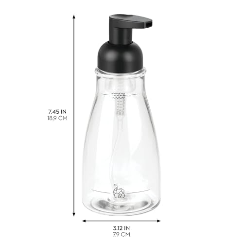 iDesign Refillable Foaming Soap Dispenser for Kitchen or Bathroom Vanity - Clear/Matte Black - color: Pc Matte Black, style: Pack of 1