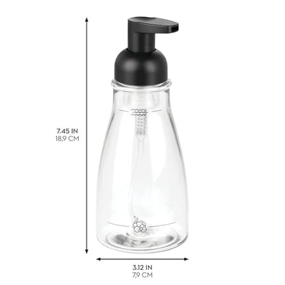 iDesign Refillable Foaming Soap Dispenser for Kitchen or Bathroom Vanity - Clear/Matte Black - color: Pc Matte Black, style: Pack of 1