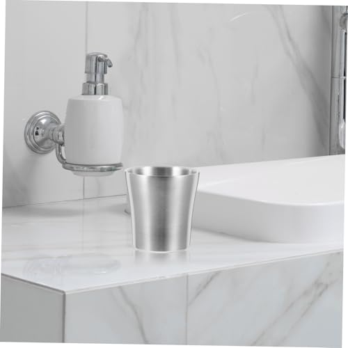 SOLUSTRE 1pc Metal Drinking Cup Steel Water Cup for Drinking Mouth Rinse Cooking Utensil Holder Toothbrush Container