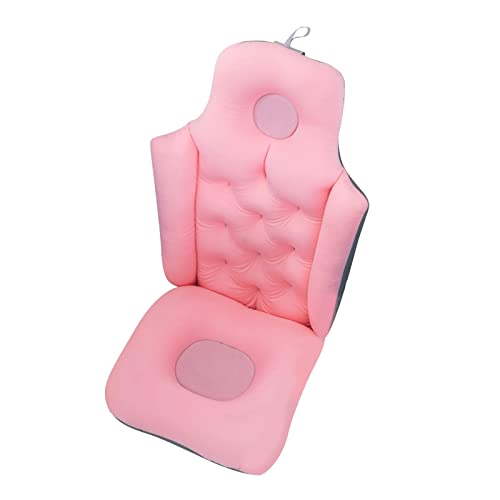 MagiDeal Bath Pillow Back and Headrest Cushion Head Neck Shoulder Back Support Bath Tub Pillows Rest Mat Nonslip for Women Men SPA Accessories, Pink
