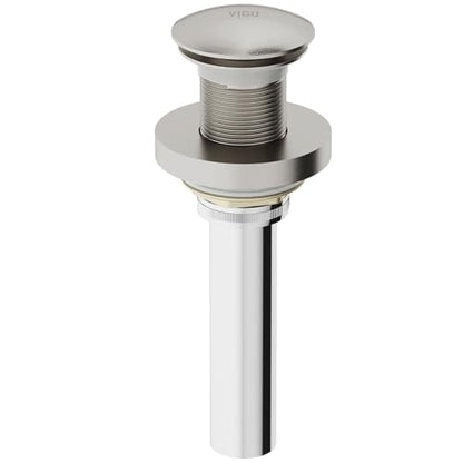 Vigo Bathroom Sink Pop Up Drain Without Overflow, Brushed Nickel Drain Stopper with ClogFree QuickDrain Technology & Matching Mounting Ring - color: Brushed Nickel
