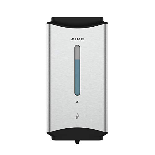 AIKE Heavy Duty Automatic Soap Dispenser,37oz for Bathroom,Brushed Steel | 5-Level and Savety Key for Commercial(4*AA Batteries Not Included),Screw Wall Mount for Space-Saving,Stainless Steel AK1206 - color: Brushed Stainless Steel
