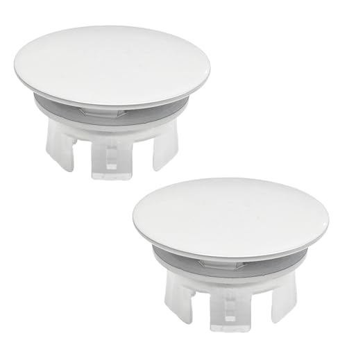 2 Pcs Sink Overflow Covers,2-Layer Sink Copper Over flow Rings,Bathroom Basin Insert in Hole Round Caps Replacement Dual Layer Overflow Cover Rings for Sink,Bathroom,Kitchen(White) - color: White