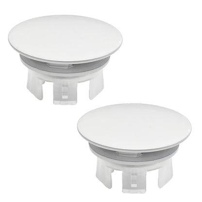 2 Pcs Sink Overflow Covers,2-Layer Sink Copper Over flow Rings,Bathroom Basin Insert in Hole Round Caps Replacement Dual Layer Overflow Cover Rings for Sink,Bathroom,Kitchen(White) - color: White