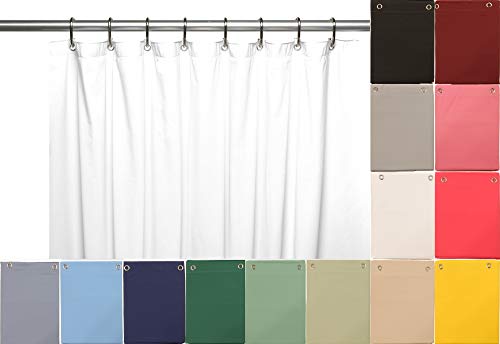 Elegant Home Heavy Duty Vinyl Shower Curtain Liner with 12 Metal Grommets White - color: White