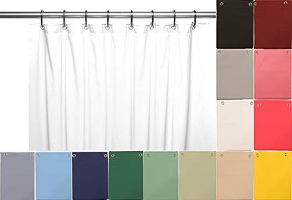Elegant Home Heavy Duty Vinyl Shower Curtain Liner with 12 Metal Grommets White - color: White