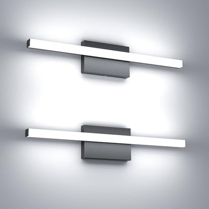 24Inch LED Bathroom Vanity Light Bar 5700K Dimmable Led Bathroom Light Over Mirror Modern Bath Wall Light Cool White ETL Certified 24W 2Pack - color: 2 Pack - Black 5700k Daylight, size: 24 Inch