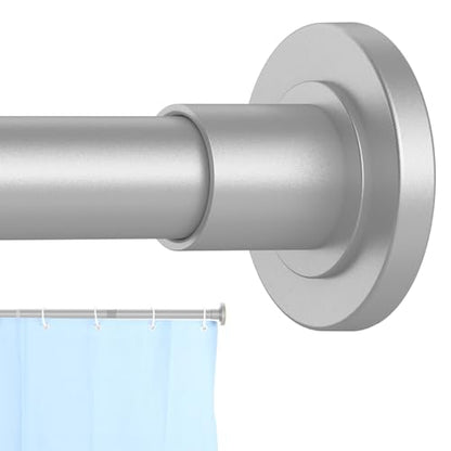 CorkLatta Silver Shower Curtain Rod 31 to 104 Inch,1 Inch Diameter Adjustable Spring Tension Curtain Rod No Drilling Stainless Steel Telescoping Rod,No Rust | 1 Inch Diameter Stainless Steel Tension Curtain Rod Non slip, No Drill Shower Rods for Bathroom,
