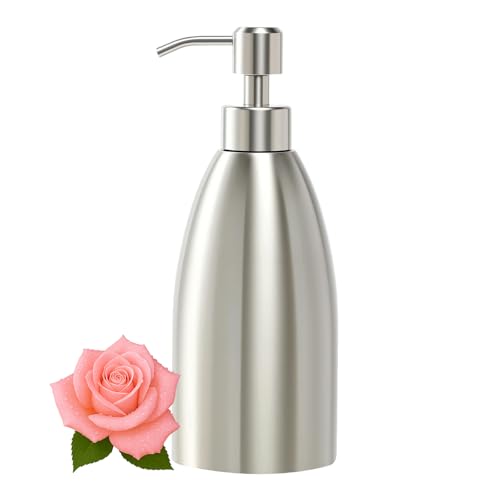 304 Stainless Steel Soap Dispenser 16oz Rust-Proof Liquid Soap Pump Bottle for Kitchen or Bathroom Countertop Hand Dish Lotion Leak-proof (Brushed Nickel) - color: Brushed Nickel