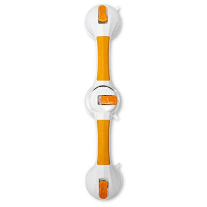 McKesson Plastic Rotating Suction Cup Bathroom Grab Bar, 9.75 in, 1 ct | Rotating Suction-Cup Grab Bar,White / Yellow,Plastic,Not Made with Natural Rubber Latex - size: 19-3/4 Inch Length (1 ct)