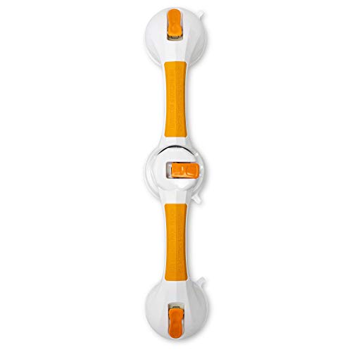 McKesson Plastic Rotating Suction Cup Bathroom Grab Bar, 9.75 in, 3 ct | Rotating Suction-Cup Grab Bar,White / Yellow,Plastic,Not Made with Natural Rubber Latex - size: 19-3/4 Inch Length (3 ct)