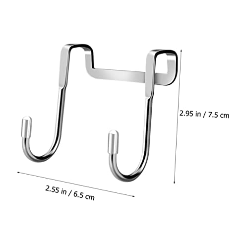 Holibanna 4Pcs Stainless Steel Over the Door Hooks S-Shaped Double Hooks for Kitchen Cabinet Bathroom Towel Organizer 2.95X2.55 Inches