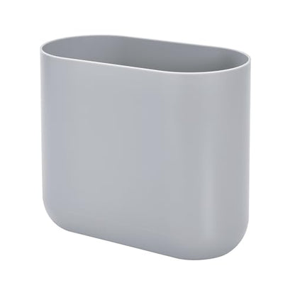 iDesign Small Slim Plastic Bathroom Trash Can, Gray | Bedroom, Office, Desk, Dorm - color: Gray, style: Pack of 1
