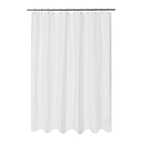 Embossed Microfiber Long Shower Curtain Liner 71 x 78, White | Machine Washable, Bottom Magnets, Water Repellent, 71x78 Inches Soft Fabric Shower Curtain for Bathroom - color: White, size: 71"W x 78"L (Pack of 1)