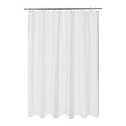 Embossed Microfiber Long Shower Curtain Liner 71 x 78, White | Machine Washable, Bottom Magnets, Water Repellent, 71x78 Inches Soft Fabric Shower Curtain for Bathroom - color: White, size: 71"W x 78"L (Pack of 1)