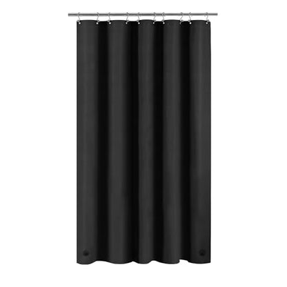 Barossa Design 54W x 78H Stall Shower Curtain Liner PEVA Plastic, Black | Waterproof PEVA, 3 Bottom Magnets, Metal Grommets, Lightweight Plastic Shower Liner 54x78 Inches for Bathroom Stall - color: Black, size: 54"W x 78"L (Pack of 1)