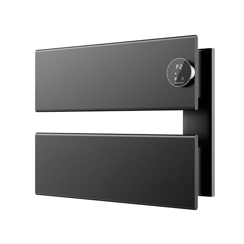 K&KALONZO Electric Towel Warmer Wall Mounted, Fast Heat in 2 Min, NTC Safety | 5 Timers & 3 Heat Levels Control, 2H Rapid Dry, Plug-In/Hardwired, Anti-Scald, Aluminum Heated Towel Rack for Bathroom, K2RB - color: Black, size: 2-Bar