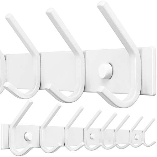WEBI Coat Rack Wall Mounted,8 Hooks,24" Long,Coat Hooks Wall Mount,Wall Coat Hanger,Hook Rack,Jacket Hooks for Hanging Coats,Hats,Clothes,White - size: 8 Hooks