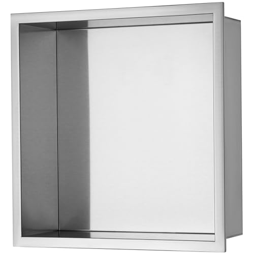 VEVOR Shower Niche No Tile Needed, Stainless Steel Niche for Shower Wall, Sealed Waterproof Rust-Resistant Bathroom Niche for Storage, 13x13'' Single Shelf - color: Silver, size: 13x13'' - Single Layer