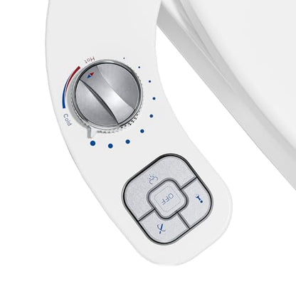 Hot and Cold Bidet, Warm Water Bidet Attachment for Toliet, Non-Electric Warm Bidet with Adjustable Water Pressure, Dual nozzle Rear and Feminine Wash - Self cleaning (Silver) - style: Silver