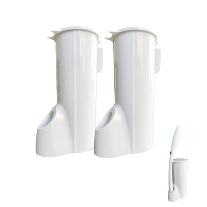 2 Packs Toilet Caddy Wand Holder (Holder Only, No Wand), Disposable Brush Kit, Stand Toilet Cleaning Starter Kit, Wall Mounted Storage Caddy. - color: Pearl White
