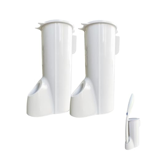 2 Packs Toilet Caddy Wand Holder (Holder Only, No Wand), Disposable Brush Kit, Stand Toilet Cleaning Starter Kit, Wall Mounted Storage Caddy. - color: Pearl White