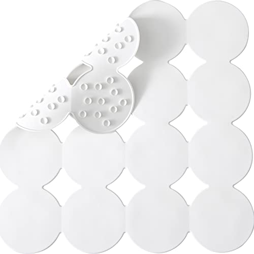 Webos Square Shower Mat Nonslip - Rubber Bathtub Mat with Suction Cups for Inside Shower Bathroom Floor (White, 21X21”) - color: White