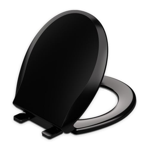 Toilet Seat Rround 16.5inch Soft Close， Toilet Lid Round PP Material Safe & Easy Clean & Quick Installation, Sturdy Accessories Never Loosen， 2 Years Support, Black… - color: Black, size: Round 16.5inch & Classic