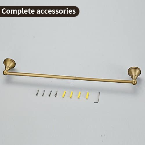 Leyden Antique Brass Towel Bar, Adjustable Towel Holder Rod Brass Towel Rack Bathroom Accessories Wall Mount - color: Single Towel Bar