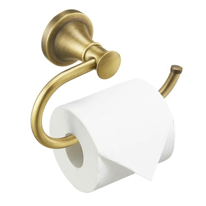 Toilet Paper Holder Wall Mounted Bathroom Tissue Holder Antique Brass | Pivoting Tissue Roll Holder, High Quality Stainless Steel Hand Towel Ring Rustproof, Bathroom Accessories,Toilet Storage - color: Antique Brass