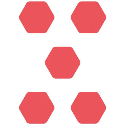 Kahuna Grip Bathtub Bath and Shower 5¼" Hexagon Non-Slip Traction Treads (Red) - color: Red