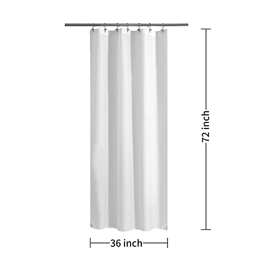 ALYVIA SPRING Stall Waterproof Fabric Shower Curtain or Liner White, 36x72 | 2 Magnets, Soft Cloth & Hotel Quality, Machine Washable, Light-Weight, Stall Size - color: White, size: 36"W x 72"L (Pack of 1)