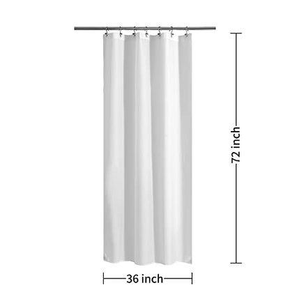ALYVIA SPRING Stall Waterproof Fabric Shower Curtain or Liner White, 36x72 | 2 Magnets, Soft Cloth & Hotel Quality, Machine Washable, Light-Weight, Stall Size - color: White, size: 36"W x 72"L (Pack of 1)