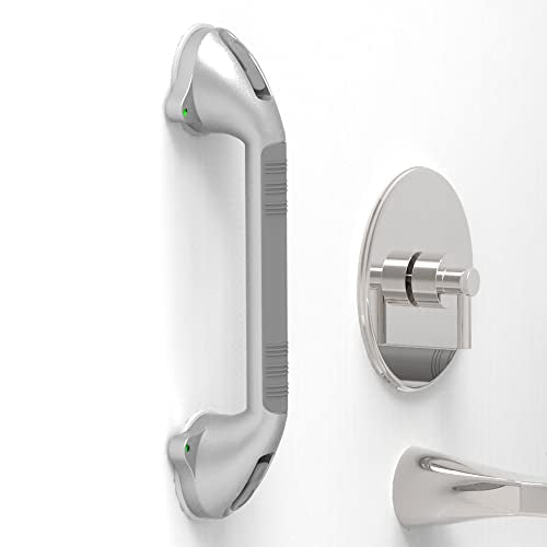 16.5inches Balance Assist Bathroom Shower Handle,Suction Bath Grab Bar with Indicators (Silver/Grey) - size: 16.5 Inch (Pack of 1)