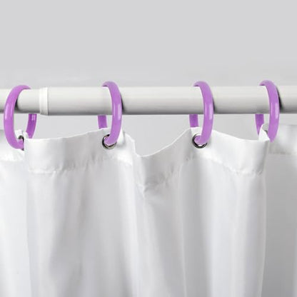 Purple Shower Curtain Hooks - 12 Pcs Circular Plastic Shower Curtain Rings for Bathroom - O Shaped Purple Shower Hooks Rings for Shower Curtain Rod - color: Purple